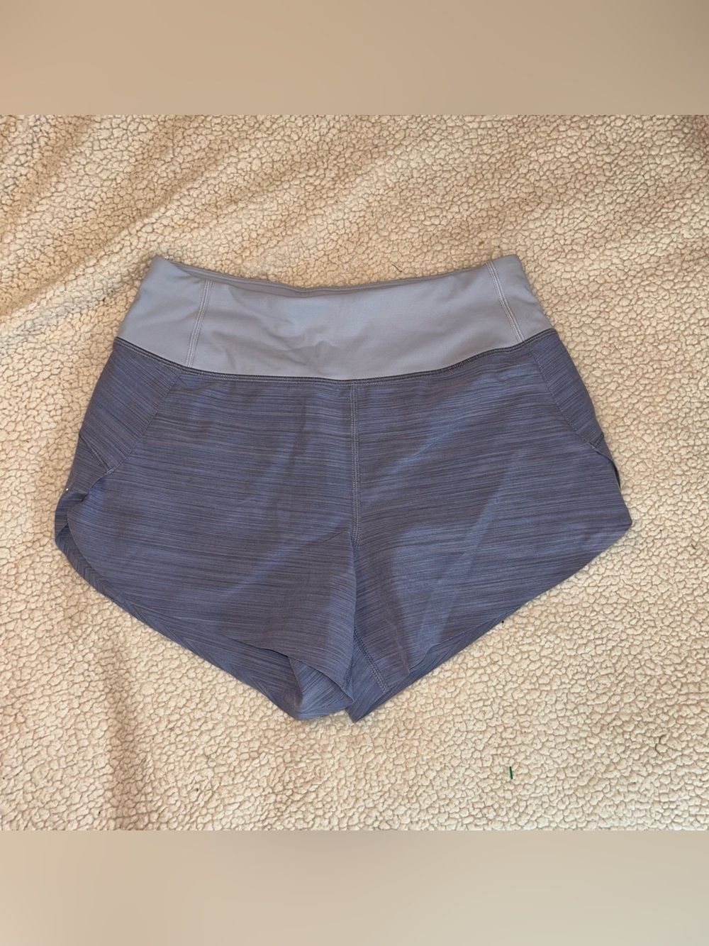 Heather grey and purple running athleta xxs 3.5” shorts